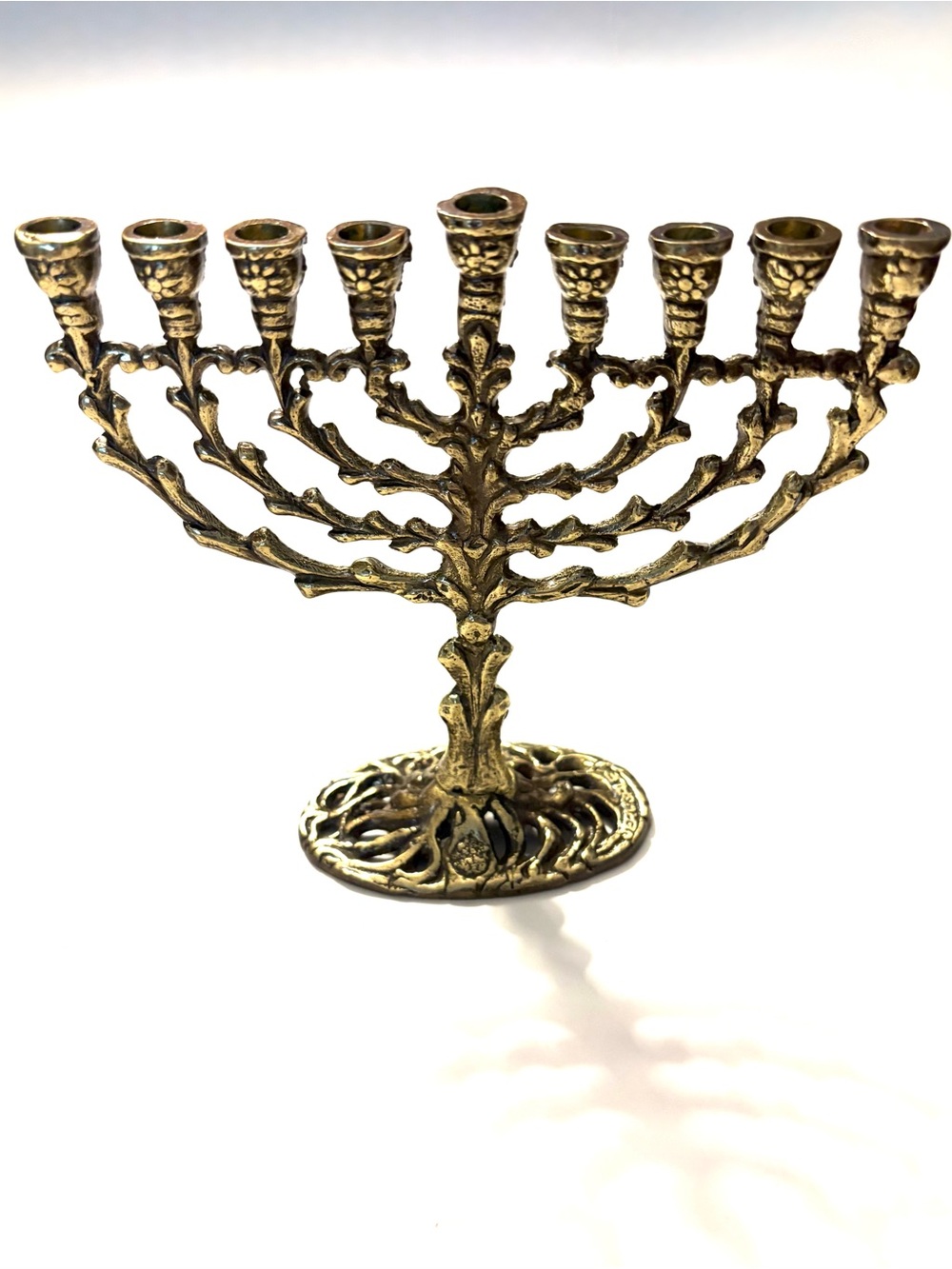 TAMAR Vintage Mid-century Solid Brass Hanukkah Menorah